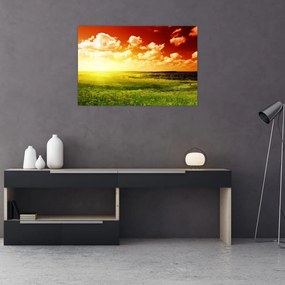 Tablou cu luncă cu soarele strălucitor (90x60 cm)