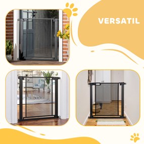 PawHut Poarta de Siguranta Reglabila 76–103 cm pentru Usi/Scari – Negru | Aosom Romania