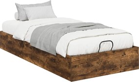 vidaXL Cadru de pat otoman Stejar Afumat 80,5 x 200 cm Lemn prelucrat