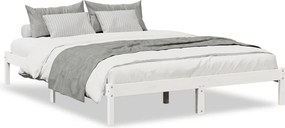 vidaXL Cadru pat foarte lung fără saltea alb 160x220 cm lemn masiv pin