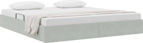 vidaXL Pat cu storage cu headboard Gri deschis 160 x 200 cm Catifea