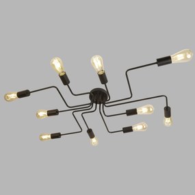 Lustra aplicata stil industrial Circuit 10L negru mat 99210-10BK SRT