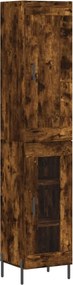 vidaXL Dulap înalt, stejar fumuriu, 34,5x34x180 cm, lemn prelucrat