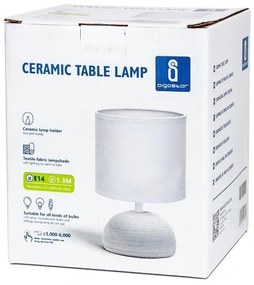 Lampă de masă 1xE14/40W/230V gri/albă Aigostar