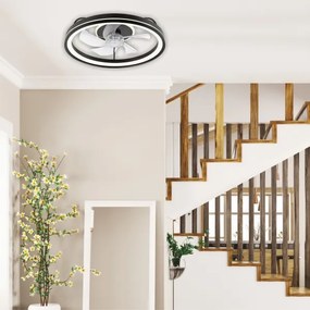 Plafonieră LED cu ventilator FARGO LED/37W/230V negru + telecomandă