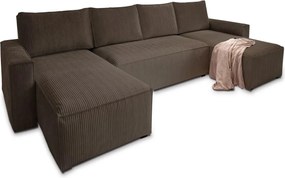 Coltar in forma de U SMART COSARO 295x140 cm, maro inchis