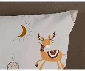 Lenjerie de pat pentru copii grej din bumbac pentru pat de o persoană 140x200 cm Woody – Good Morning