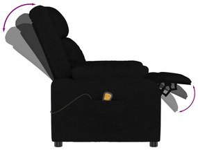 Fotoliu de masaj rabatabil, negru, material textil
