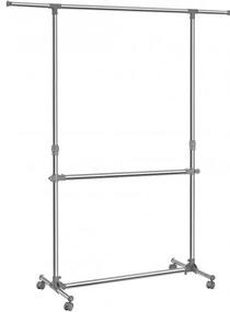 Cuier Cu Roti Nuovo, Otel inoxidabil, (100.1 x 166) x (113-198) Cm
