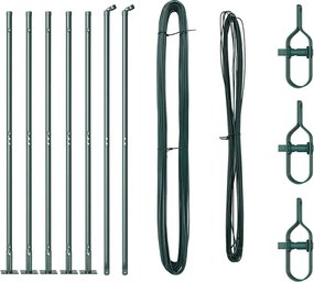 vidaXL Stâlp de gard. 7 pcs Verde Oțel