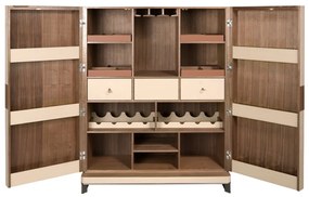 Bufet, Bar design LUX furnir de nuc si piele High sideboard