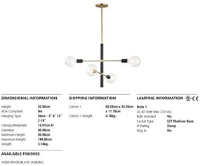 Candelabru design industrial-modern ASTRID cu 4 surse de lumina