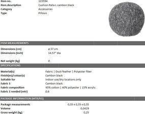 Perna decorativa LUX Palla L, cambon negru 115594 HZ