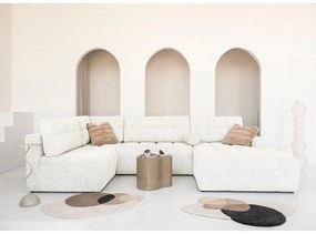 Colțar modular crem extensibil/cu spațiu de depozitare (cu colț pe partea stângă) Lulu – Miuform