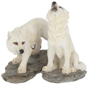 Set 2 statuete lupi Inaintea vanatorii 9.8 cm