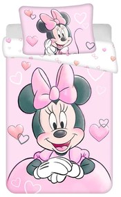 Lenjerie de pat pentru copii din bumbac pentru pătuț 100x135 cm Minnie – Jerry Fabrics