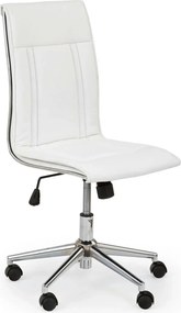 Scaun de birou PORTO, alb, piele ecologica, 44x57x97/107 cm