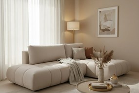 Colțar Lutario L II cu funcție de dormit, dreapta - țesătură hidrorepelentă bej Venice 2026