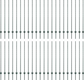 vidaXL Stâlp de gard. 44 pcs Verde 180 cm Oțel