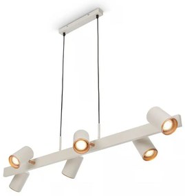 Briloner 4058064 - Lustra suspendată pe cablu ERA 6xGU10/10W/230V, crem