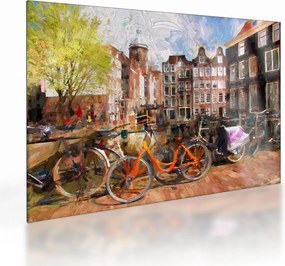 Tablou pe sticlă - Amsterdam, pictură (70x50 cm)
