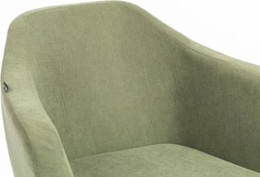 HR832 BAZĂ STEA Scaun Catifea Reiată Premium culoare verde salvie cu Bază Aurie