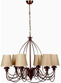 Candelabru pe lanț CLASSIC 6xE14/40W/230V bronz/bej