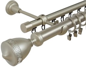Galerie dubla versus , teava neteda si profil,grosime 25 si 19mm, crom mat (Alege marime: 200 cm)