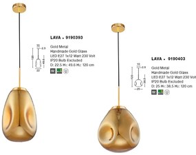 Lustra / Pendul design modern decorativ Lava auriu NVL-9190403