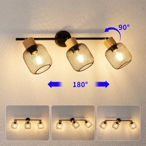 Brilagi - Spot BASKLITE 3xE27/15W/230V, lemn de cauciuc, negru