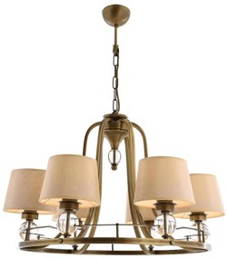 Candelabru NARA pe lanț, 6xE27/40W/230V, alamă