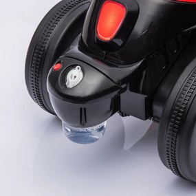 AIYAPLAY Motocicletă electrică pentru copii 2-5 ani, 3 roți, 6 V, 3 km/h, cu funcție de bule, efecte luminoase și sonore, roșu | Aosom Romania