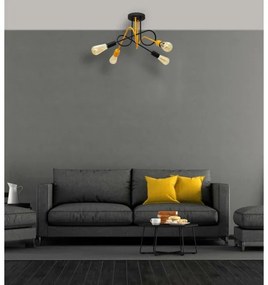 Lustră aplicată OXFORD 4xE27/15W/230V neagră/galbenă