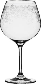 Pahar de vin roșu din sticlă, transparent, cu model în spirală gravat, 630 ml, 21,5 x 10,5 cm, „Joséphine”