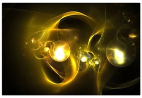 Tabloul abstract cu bile galbene (90x60 cm)