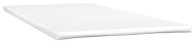 Pat box spring cu saltea, alb, 90x200 cm, piele ecologica Alb, 25 cm, 90 x 200 cm