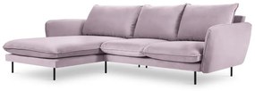 Coltar tapitat Vienna 5 locuri velvet/picioare negre – L255 x l170 x h95