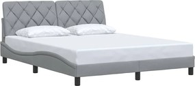 vidaXL Cadru de pat fără saltea, gri deschis, 160x200 cm, textil