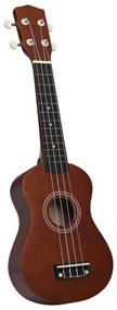 Set de ukulele soprano, pentru copii, cu husa, 21  , lemn inchis Maro inchis, 21