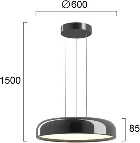 Lustră LED pe cablu ALENSA LED/60W/230V CRI 94 neagră