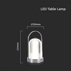 Lampă de birou LED reglabilă LED/1W/5V 3000-6000K 1800 mAh crom