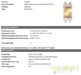 Aplica eleganta design LUX Caprera, alama antic 112655 HZ