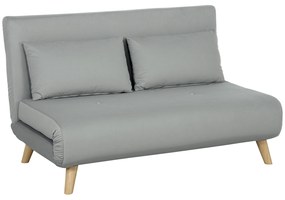 HOMCOM Canapea extensibilă Relaxsofa Sofa, inclusiv 2 perne, aspect de catifea, 130 x 78 x 79 cm, Gri deschis | Aosom Romania