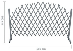 Gard din spalier, gri,1,8 x 1 m, lemn masiv de brad 1, Gri