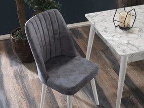 Masa de bucatarie extensibila Dining Homs marmura bej maro 170 x 80 cm