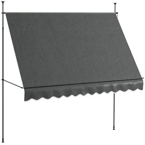 Outsunny Parasol Manual Retractabil pentru Balcon 300x120x210-300 cm cu Manivela Inaltime Ajustabila Impermeabil si Anti-UV Gri Inchis | Aosom Romania