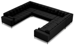 Coltar 9 locuri Bali tapitat/picioare negre – L327 x l256 x h75