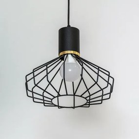 Lampă suspendată pe cablu SOLANO 1xE27/15W/230V negru/auriu