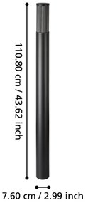 Lampă de exterior Eglo 901035 SALLE 1xE27/15W/230V 110 cm IP54