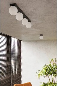 Plafonieră neagră cu abajur din sticlă ø 12 cm Umerta – Sollux